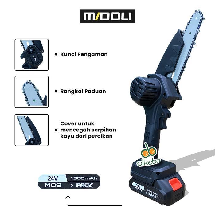 sintayanistore12 Midoli cordless chainsaw electric mesin gergaji potong kayu dengan batrai ukuran