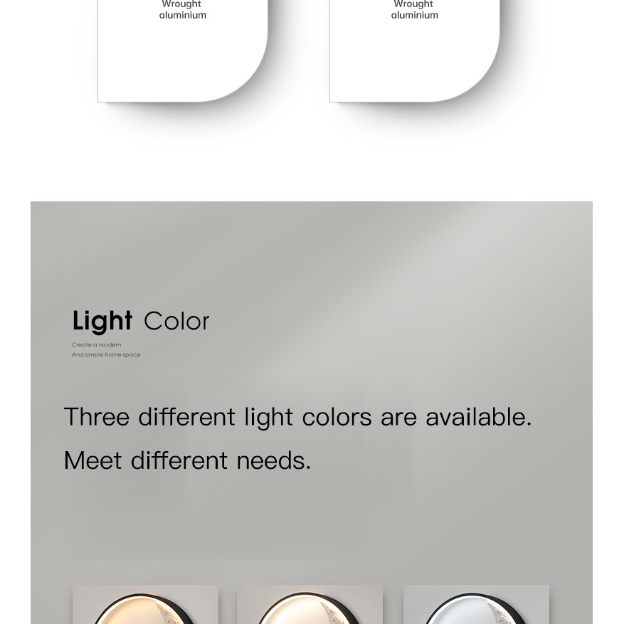 . Moon Wall Lamp Modern Simple Bedroom Living Room Background Wall -