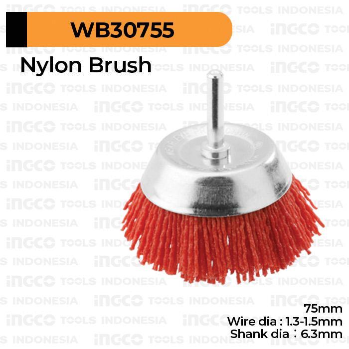Nylon Cup Brush (Bor 3") INGCO WB30755 Sikat Mangkok Abrasive Plastik