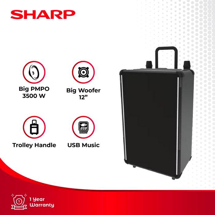 Sharp CBOX-TRB12CBL Active Speaker Trolley 12 Inch CBOX-TRB12CBL Battery