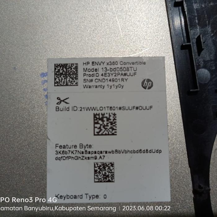 CasingBawahBottomCaseLaptopHP ENVY X360 13-AY TPN-C147 ORIGINAL - (05/26)