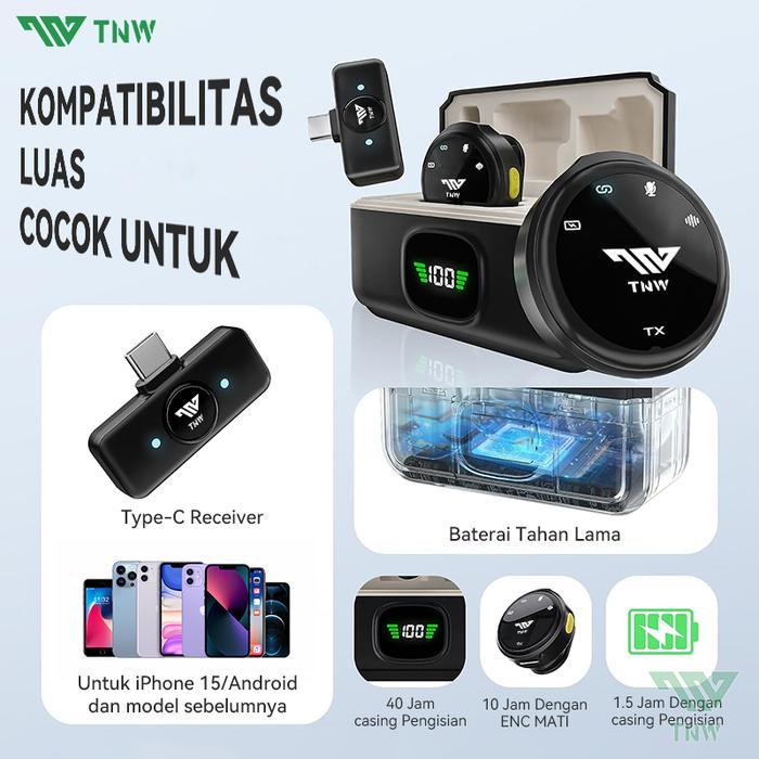 Tnw A30 Wireless Clip On Mic Microphone Lavalier Microphone Wireless Dual Mikrofon Wireless Mikrofon