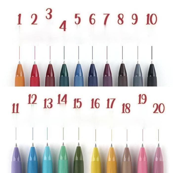 WINZIGE 20 COLORS PULPEN GEL 0.5MM PULPEN WARNA WARNI AESTHETIC VINTAGE COLOR RETRACTABLE GEL PENS