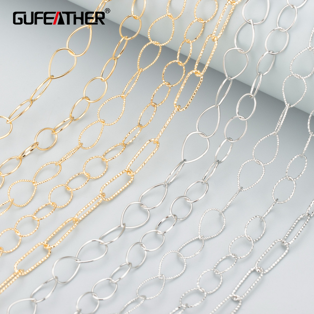 GUFEATHER C304,diy thin chain,nickel free,18k gold rhodium plated,copper,jewelry making findings,diy