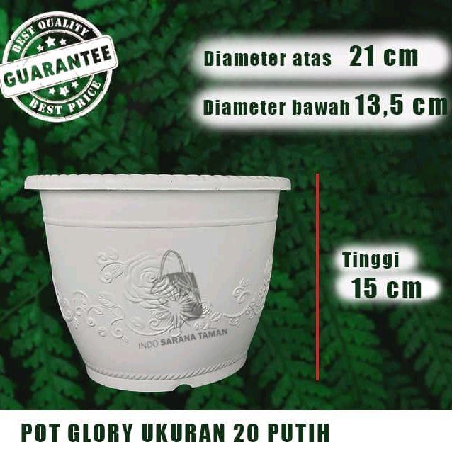 Pot Shalom Glory 20 PUTIH Pot Glory 20 Pot Plastik Pot Putih uk 20 cm