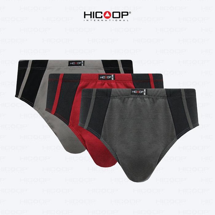 Hicoop - Sport Underwear Brief - Celana Dalam Sport Pria - Merah/Abu/Hitam - Isi 3 Pcs - HB731-MX