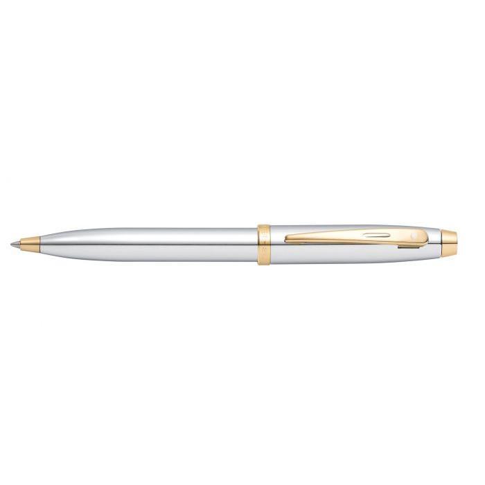 SHEAFFER 100 CHROME WITH GOLD TONE BALLPOINT PEN