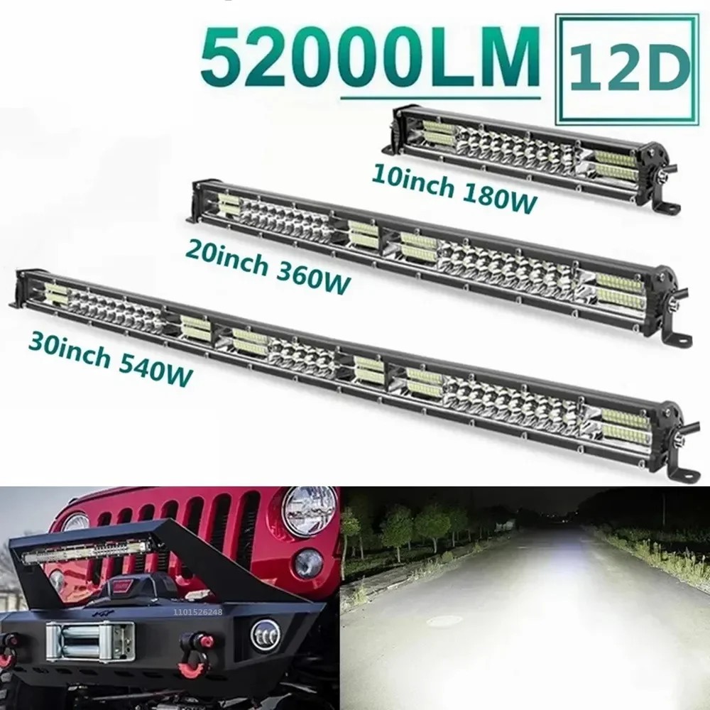 Slim 12D led light bar 20inch 10inch Spot Flood Combo Beam led bar For SUV 4X4 Off Road LED Work
