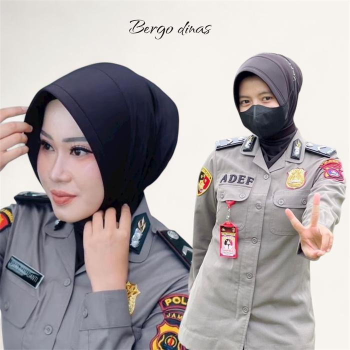 Jilbab Dinas (Polwan/Perawat/Bidan/PNS Polri) / Hijab Bergo Dinas *