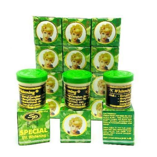 3 PCS Cream SP Hijau Special UV Whitening Asli Siang Malam