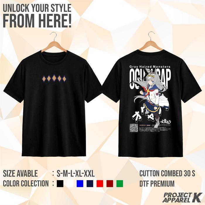PROJECT K T-shirt Kaos Distro Oguri Cap Uma Musume v2 Kaos Anime Game - Cutton Combed 30s
