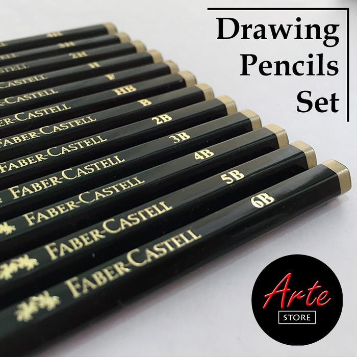Pensil Gambar Set - Pensil Faber Castell Set - Graphite Pencil