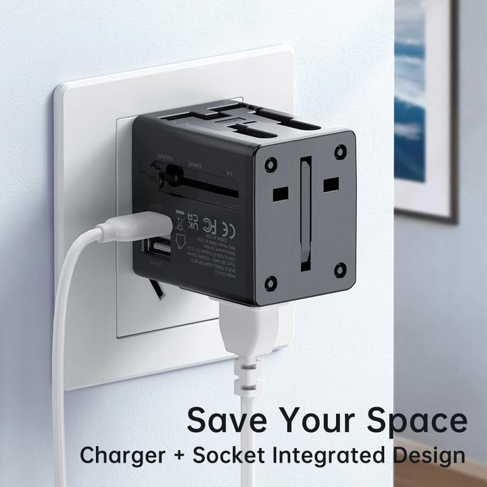 Mcdodo Travel Adapter Dual Usb 2.1 All Country International Charger #Gratisongkir
