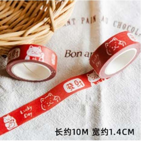 SOLATIP LUCKY CAT SELOTIP ISOLASI MOTIF KUCING CNY IMLEK