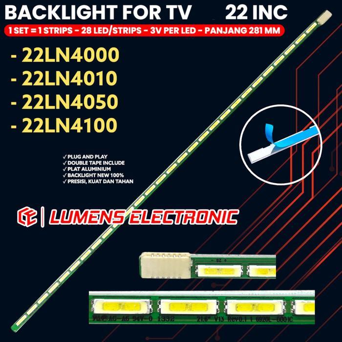 BACKLIGHT TV LED 22 INCH 22LN4000 22LN4010 22LN4050 22LN4100 22LN LAMPU BL 28K 21.6" V13 6920L-0001C