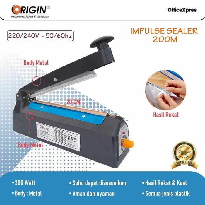 Origin Impulse Sealer OIS 200 M / Alat Press Plastik / Alat Seal Plastik / Perekat Kemasan