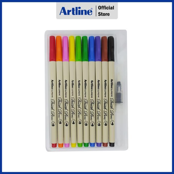 Artline Spidol Supreme Brush Pen Set 10 Colours Epfs-F/Bw10Wb1 Good Quality