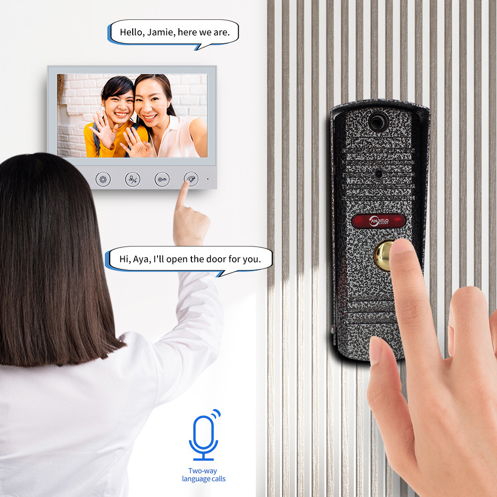 . Anjielosmart Interkom Video Berkabel Keamanan Interkom 1200Tvl Kamera -