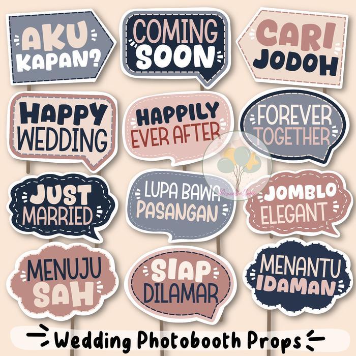 WEDDING PHOTOBOOTH PROPS TONGKAT FOTO NIKAH MARRIED GROOM BRIDE HIASAN DEKORASI