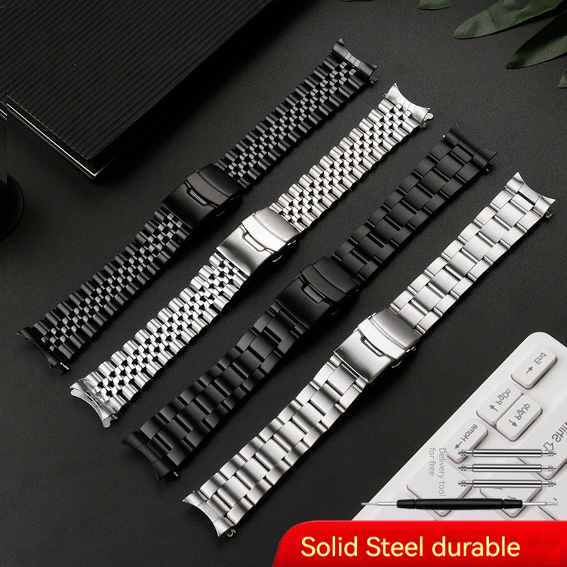 Stainless Steel Watchband Curved End Watch Band Strap For Seiko SNKN67J skx007 009 Wrist Belt
