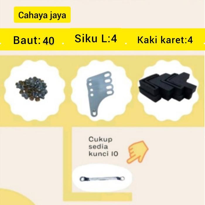 Rak Besi 4Susun/ Rak Siku Lobang/ Rak Gudang/Rak Minimalis Penyimpanan Anti Karat