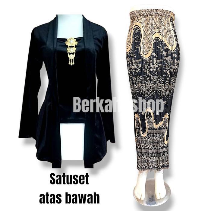 sar SET KEBAYA KUTU BARU BLUDRU MODERN POLOS MURAH ROK PLISKET BATIK kebaya Wisuda