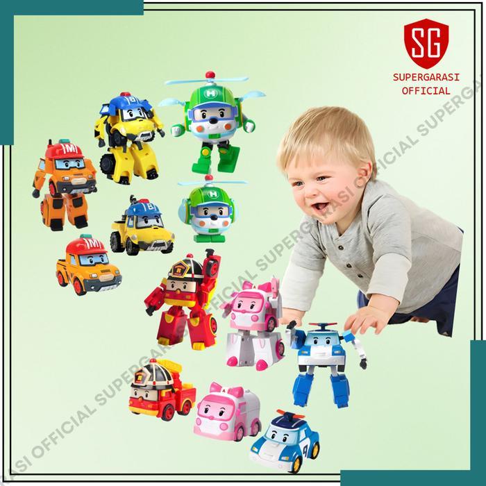 Robot car mainan figure robocar poli satuan per pcs