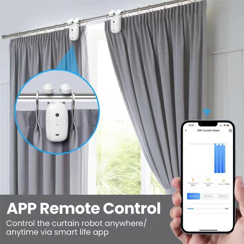 Tuya Curtain Motor Detachable Track WIFI BLE Tuya Smart Electric Curtain Robot Curtain Motor APP