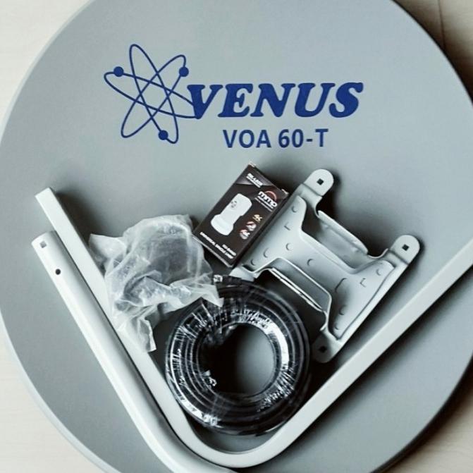 Terlaris Dish Parabola Offset Diameter 60Cm Venus Lengkap Lnb & Kabel 15Mtr Best Quality