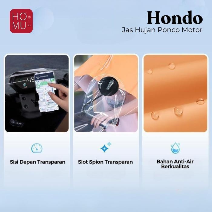 HOMU HONDO Jas Hujan Ponco DOUBLE PVC Premium