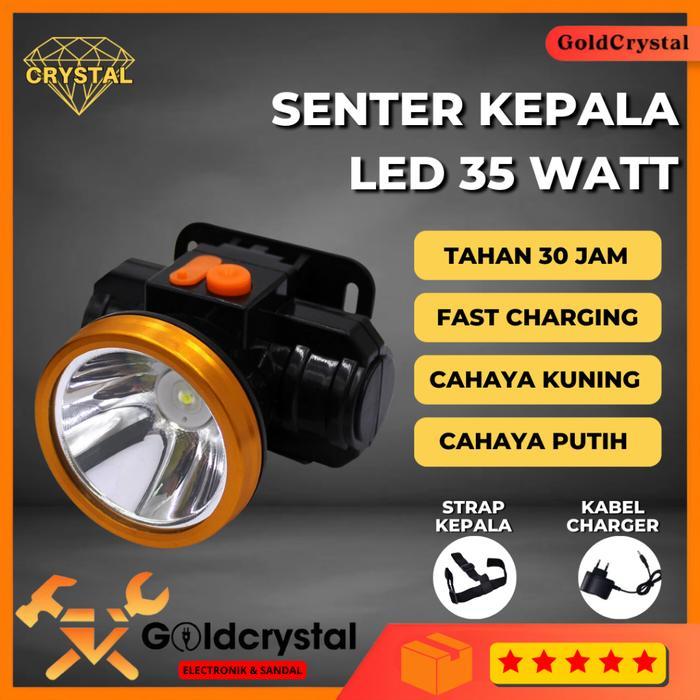 Eiger - Lampu Senter Kepala LED 35 Watt Headlamp Battery Lithium Lampu Gunung Camping Hiking Senter