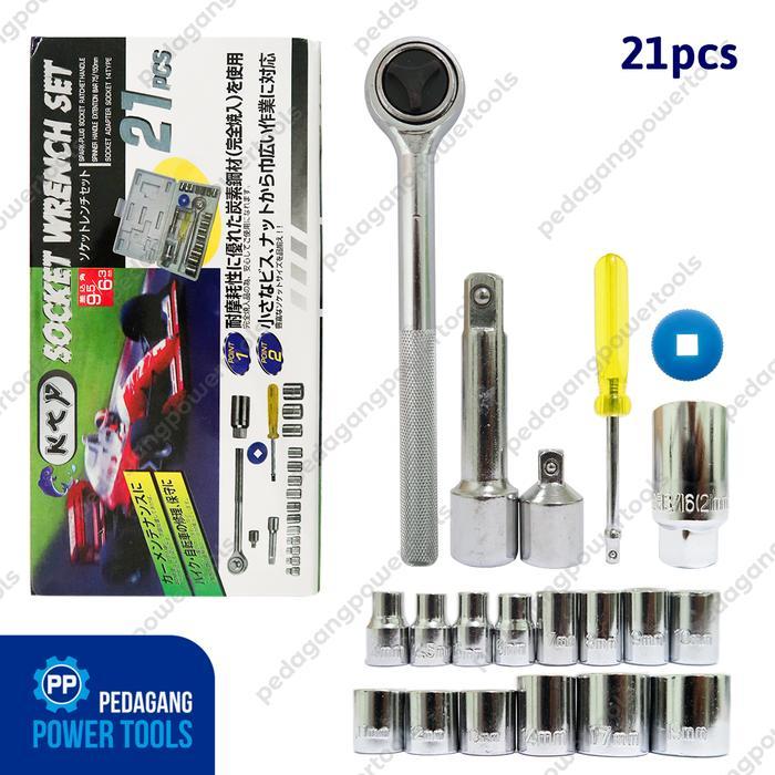 Kunci Sok Set 21 Pcs Alat Bengkel Motor