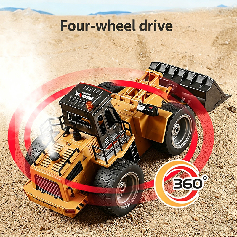 HUINA 520HD 1/18 Remote Control Bulldozer Alloy Model, 2.4G Remote Control Forklift Construction