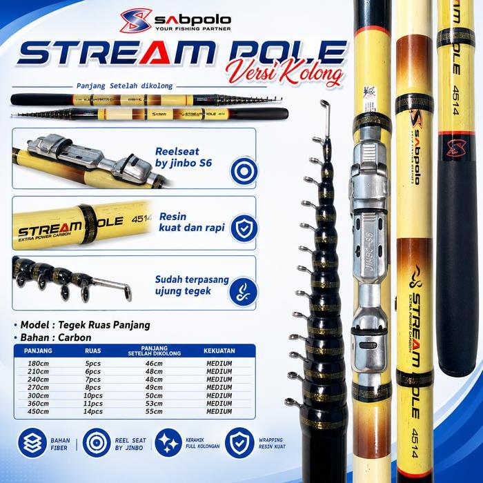 NEW TEGEK Sabpolo Stream Pole KOLONG Joran Pancing tegek