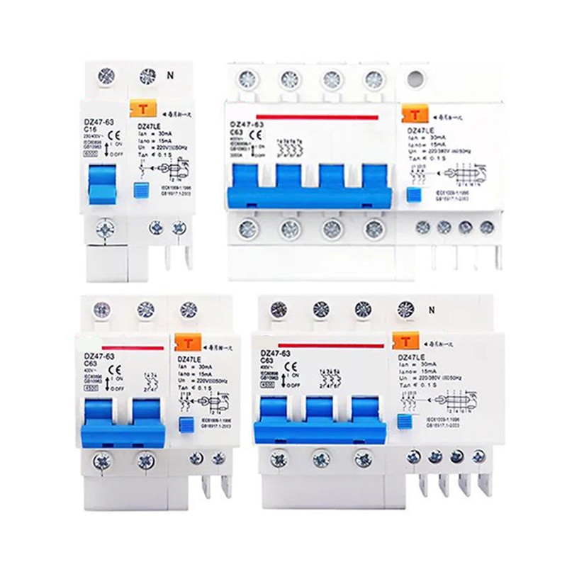 DZ47LE-63 Small Household Circuit Breaker Switch With Leakage Protector Overload Protection 2P 3P