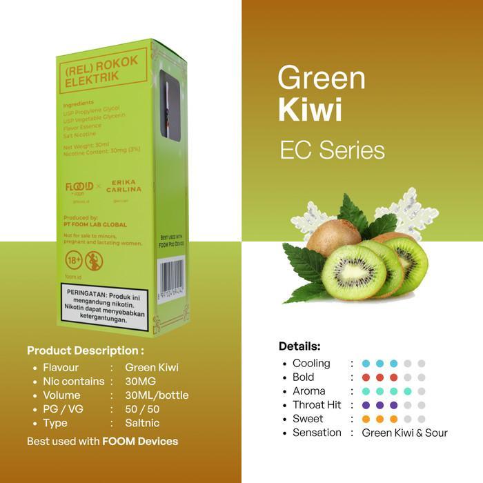 BV FOOM GREEN KIWI 30ML 30MG BY FOOM LAB x ERIKA CARLINA