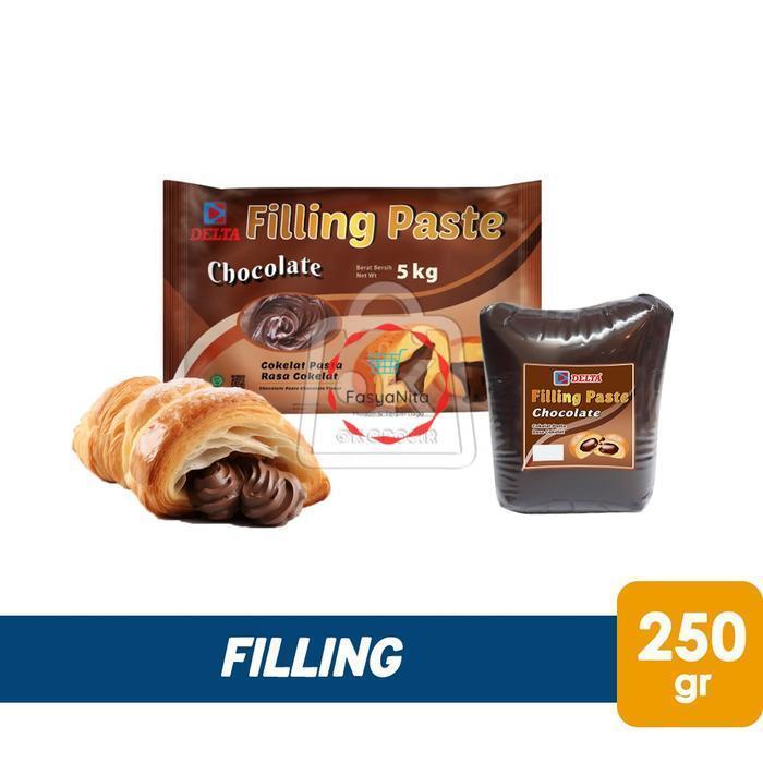 READY STOCK Coklat Filling DELTA Chocolate Filling Isian Rasa Cokelat (Repack 250g- Anita Online