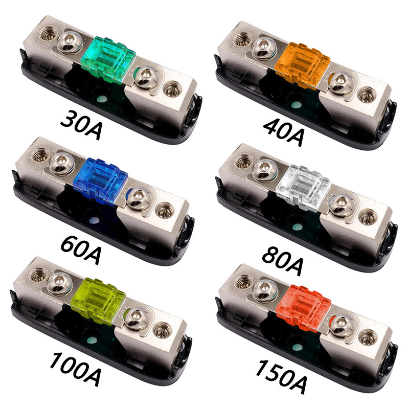 Car Audio Fuse Power Fuse Holder 30-150A Stereo Audio Single Way AGU Fuse Holder Power Distribution