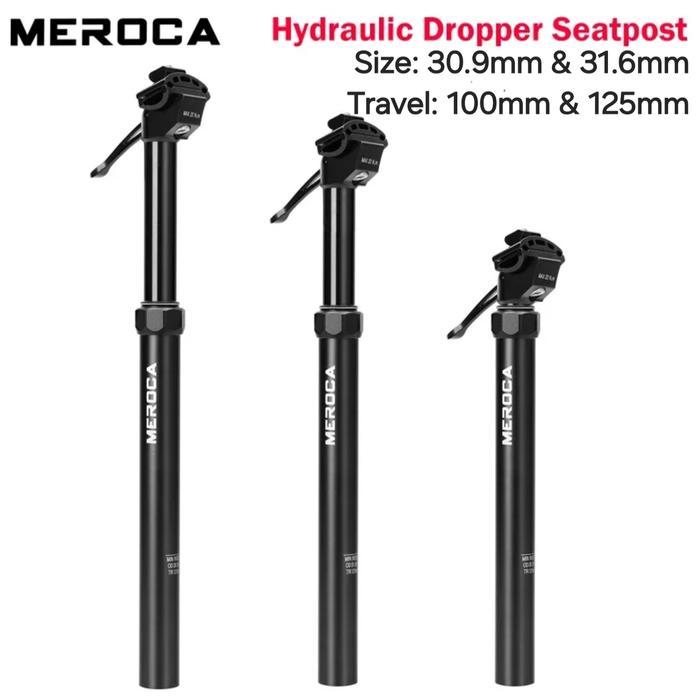 Meroca Dropper Seatpost 30.9Mm 31.6Mm Hydraulic Hidrolik Seatpost Sepeda