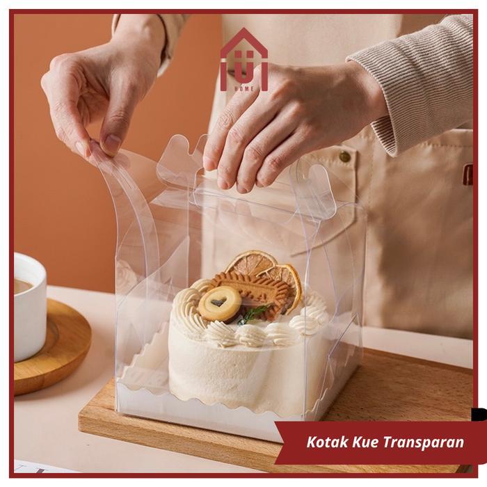 Uniso - [10 Pcs] Box Kue Mini Slice Cake Transparan Kotak Mika Kue Ulang Tahun Transparant Cake Box