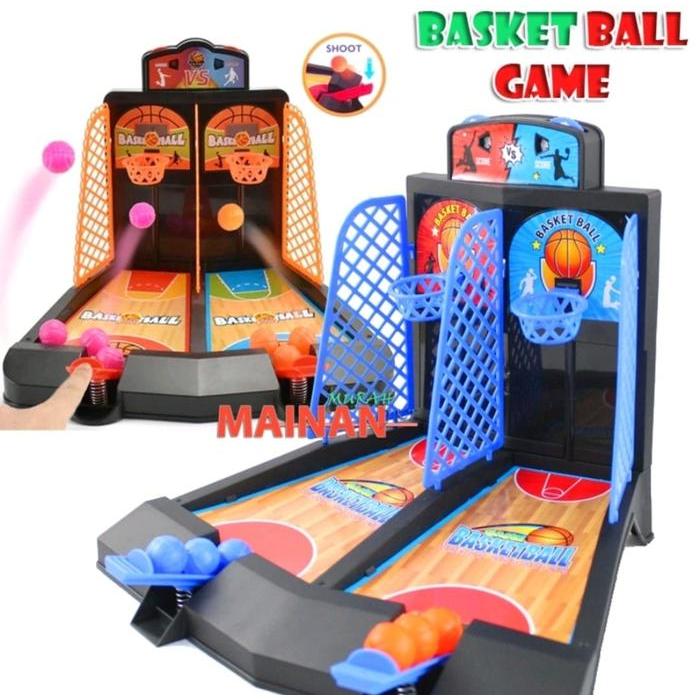 LEEMAN - MAINAN ANAK TABLET BASKETBALL GAME SET YG 12 RING BOLA BASKET