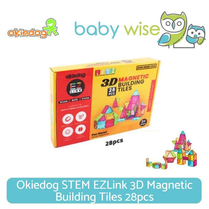 Okiedog STEM EZLink 3D Magnetic Building Tiles 28pcs
