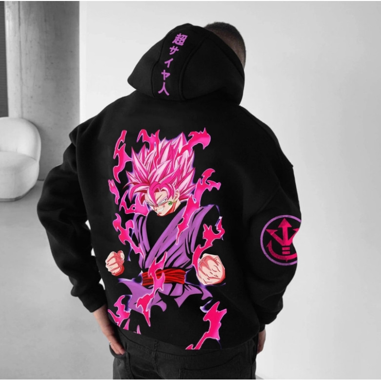 New official Dragon Ball anime character print unisex hoodie Y2K style loose oversized hoodie anime