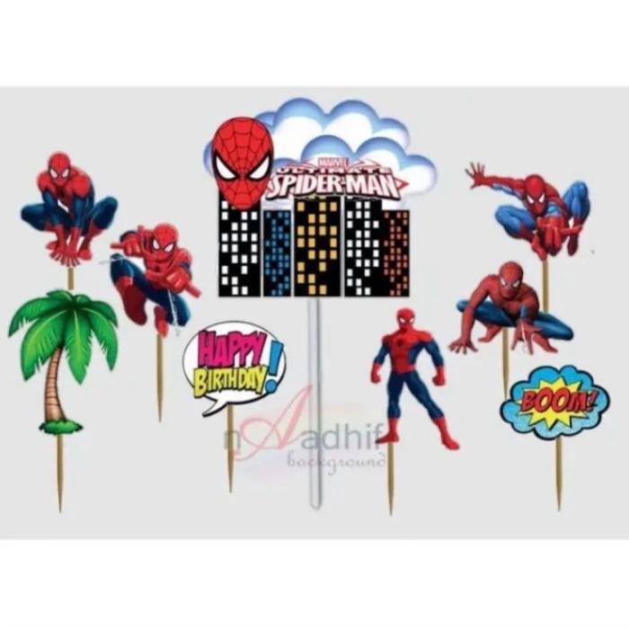 toper kue spiderman/toper cake ultah/toper kue ultah