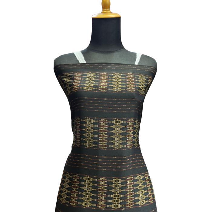 ( 0.5 M ) Kain Jet Black Motif => Bahan gamis - Bahan sarimbit