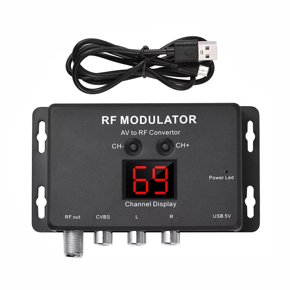 Audio Video Signal Converter Modulator AV To RF Converter Frequency Range 471.25MHz-885.25MHz UHF Mo