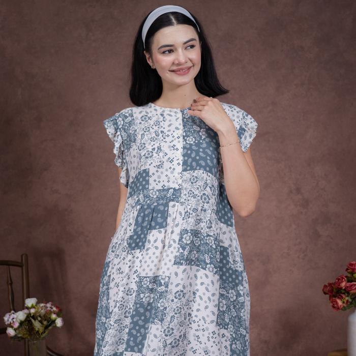 Oriana Homewear Midi Dress Daster Pendek Busui Vinesha Nisa Sizing