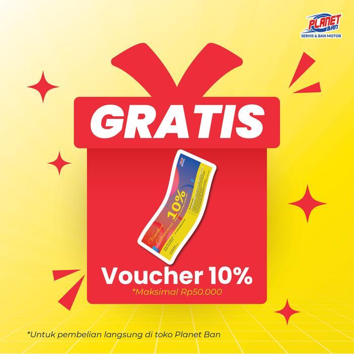 Voucher 10% Maksimal Potongan 50.000 - Dapat Digunakan Di Toko Planet Ban Terdekat