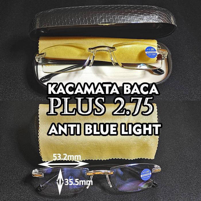 Kacamata Baca Rabun Dekat Plus 2.75 2,75 275 Laki Cewek Reading Glass