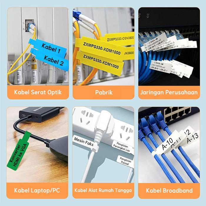 NIIMBOT KERTAS LABEL PEREKAT D11/D110/D101/H1S TAHAN AIR ANTI GORES UNTUK LABEL KABEL OPTIK DAN
